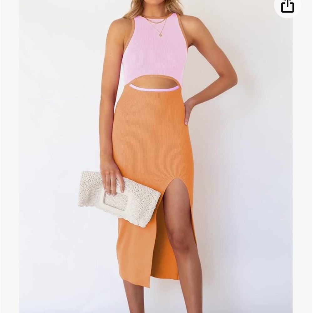 Pink and Orange Summer dress XS